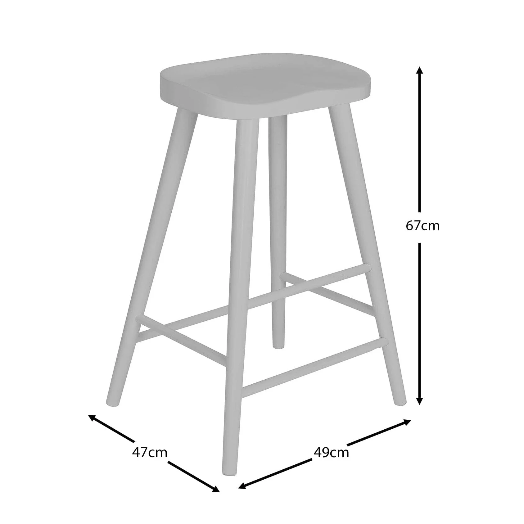 Silvester Bar Stool - Grey - Image 8
