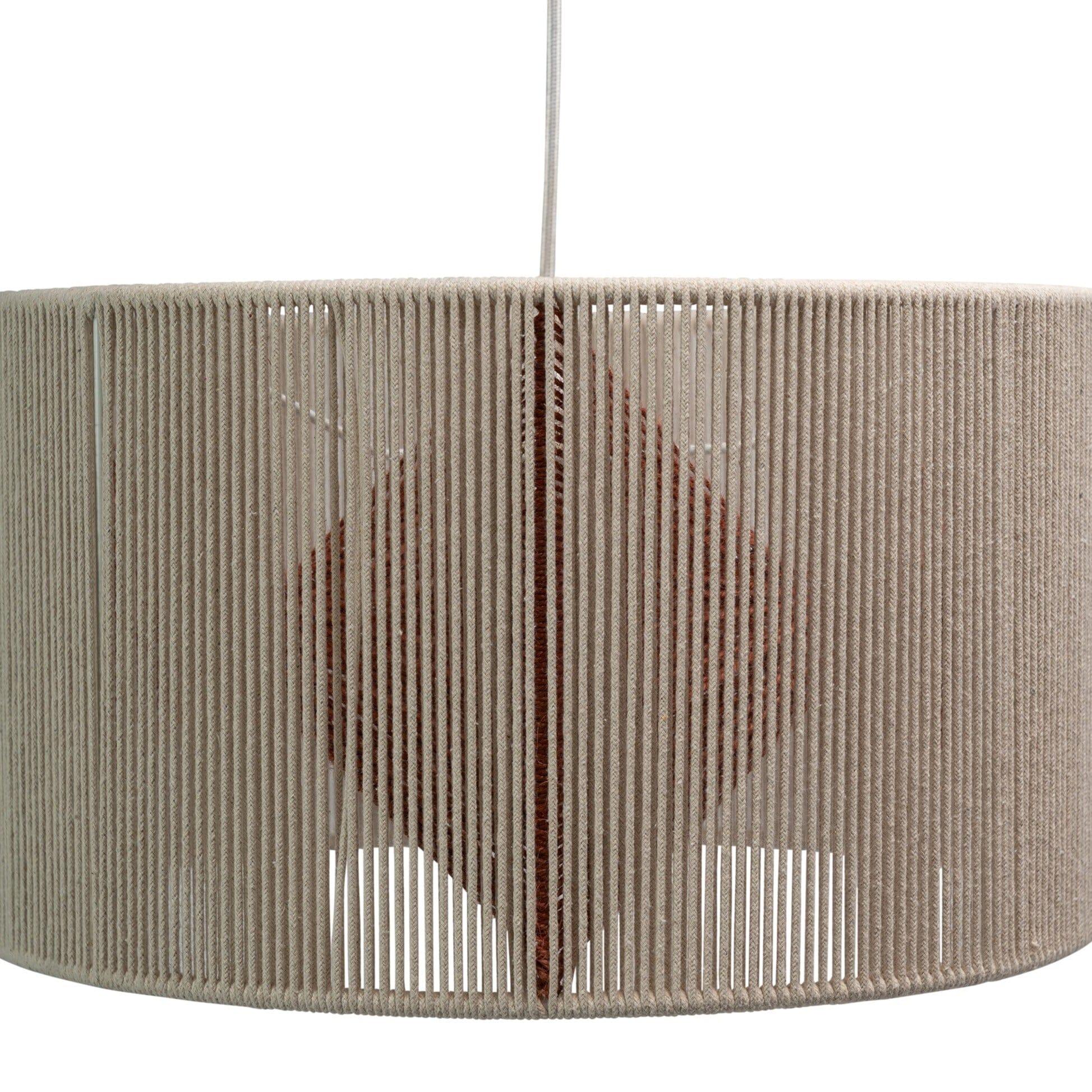 Sirana White Cotton & Burnt Orange Jute Pendant - Image 3