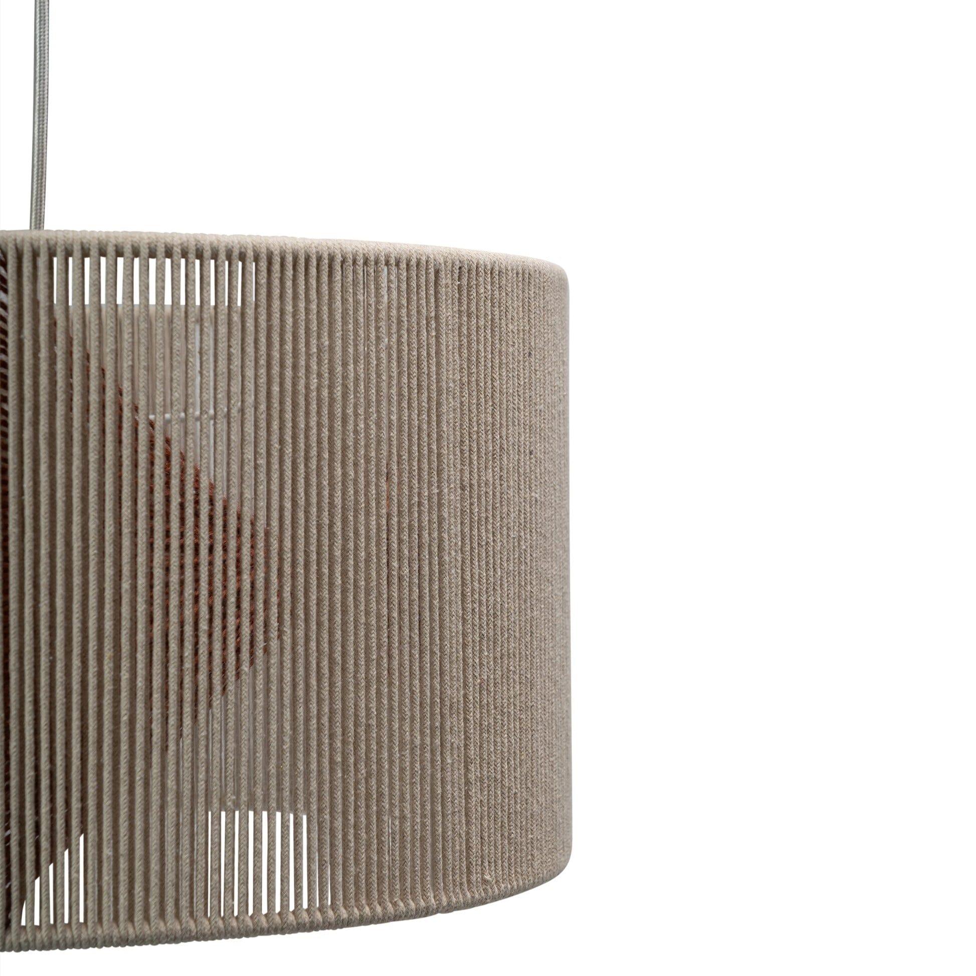 Sirana White Cotton & Burnt Orange Jute Pendant - Image 6