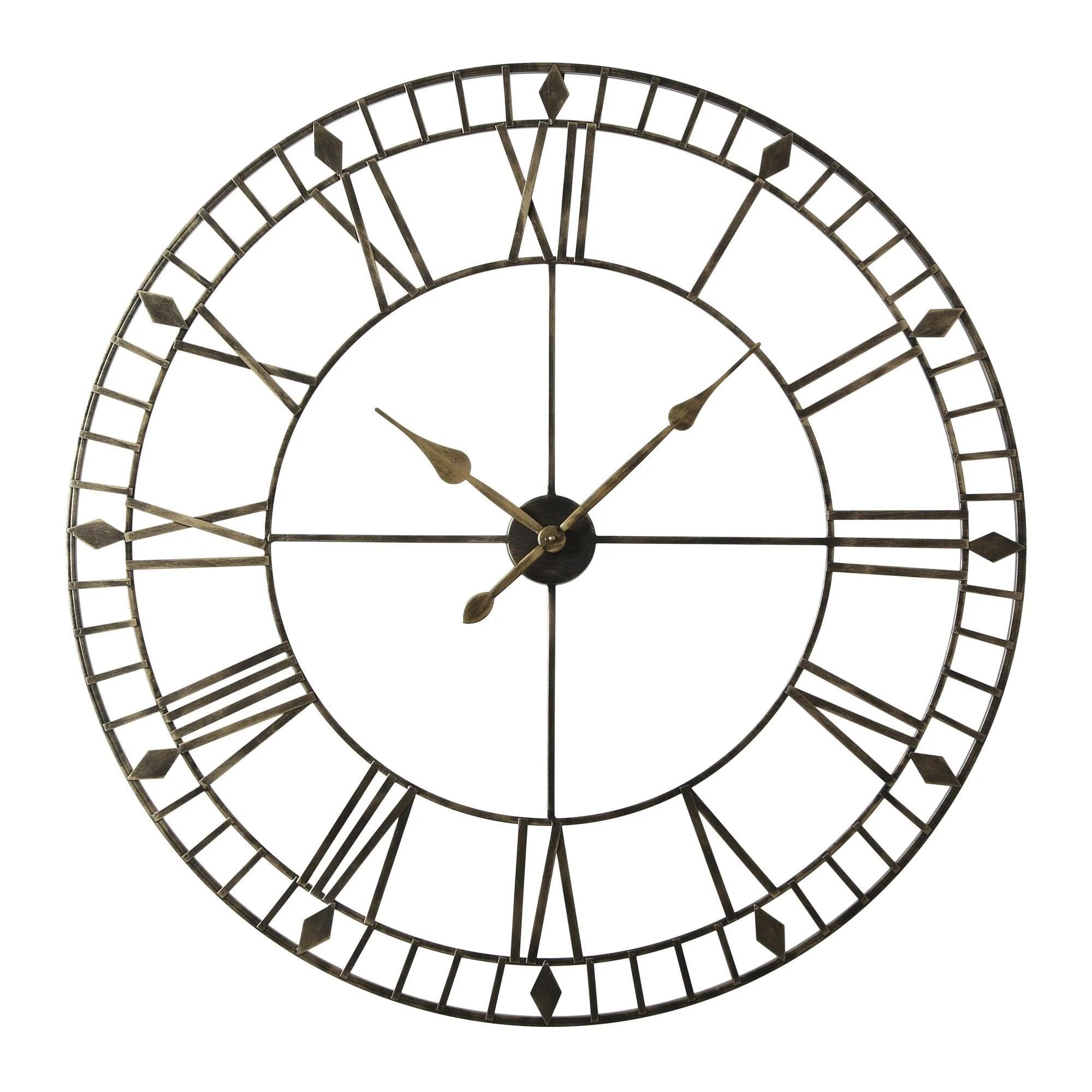 Riseley Large Skeleton Wall Clock - Black & Gold - Image 7