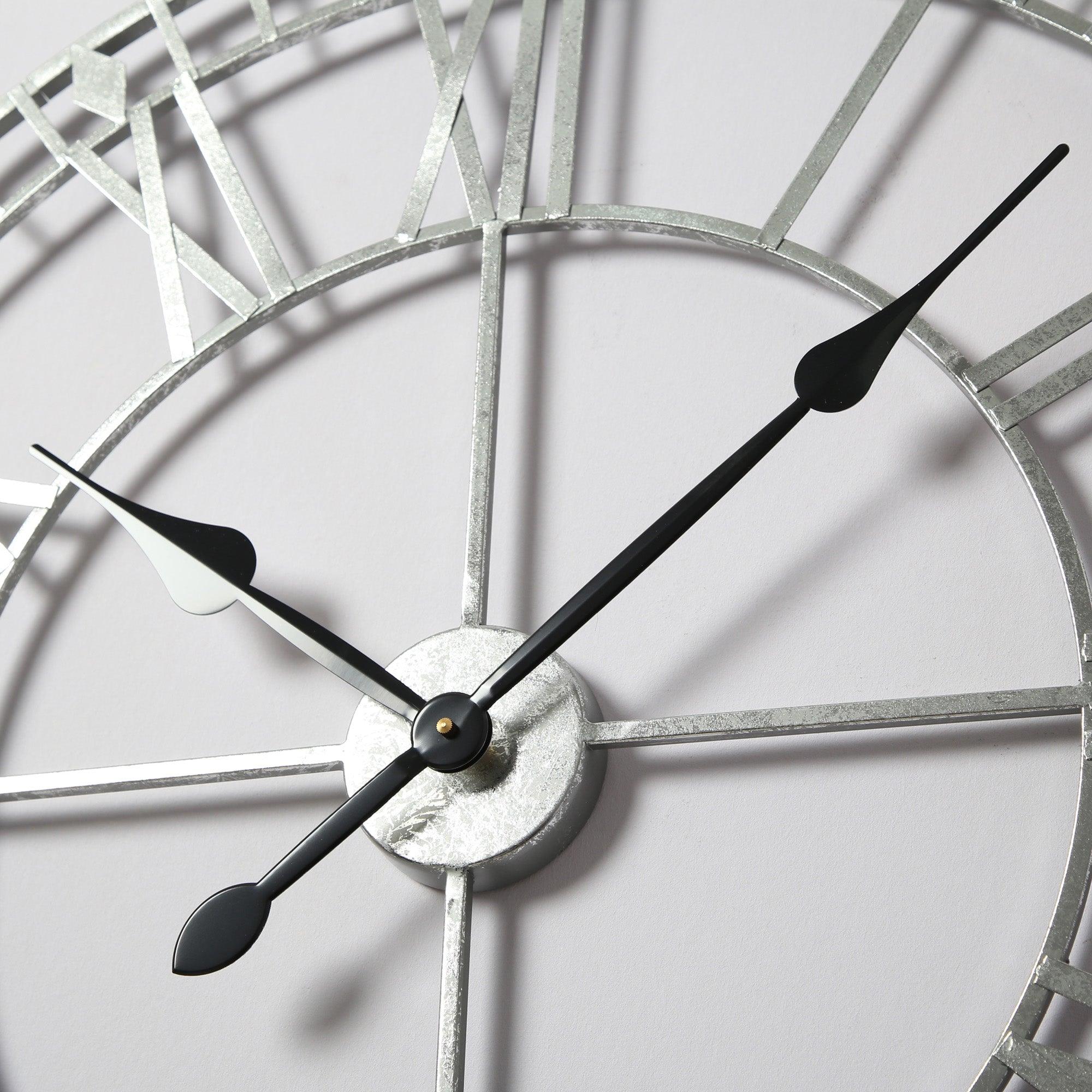 Riseley Skeleton Wall Clock - Silver - Image 3