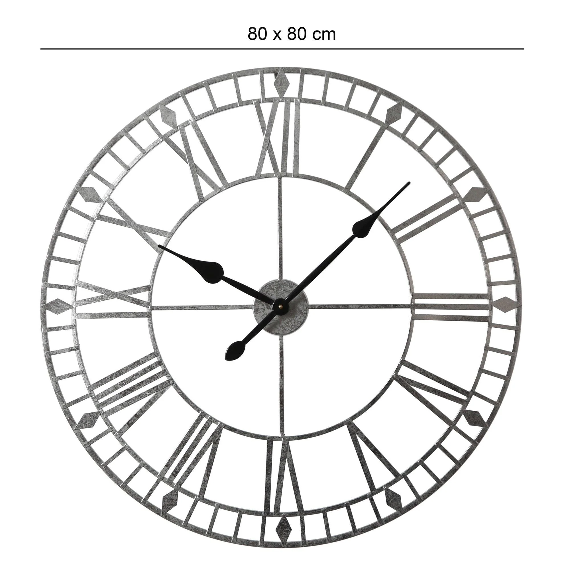 Riseley Skeleton Wall Clock - Silver - Image 8