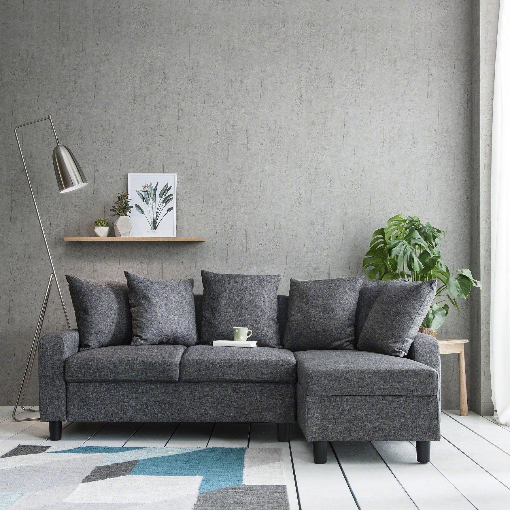 Tracy Corner Sofa - Grey Linen with Black Legs - Image 11