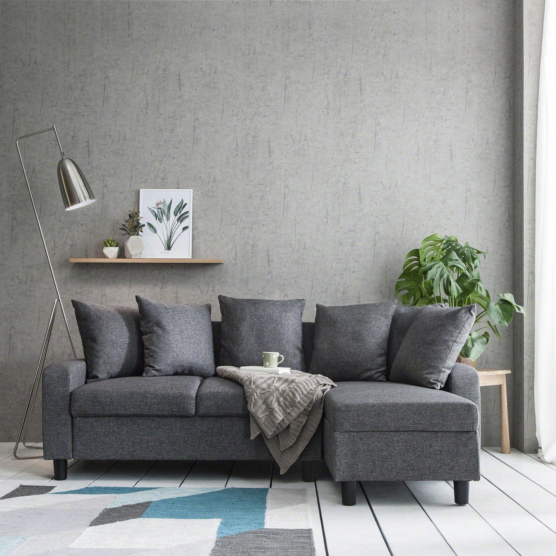 Tracy Corner Sofa - Grey Linen with Black Legs - Image 4