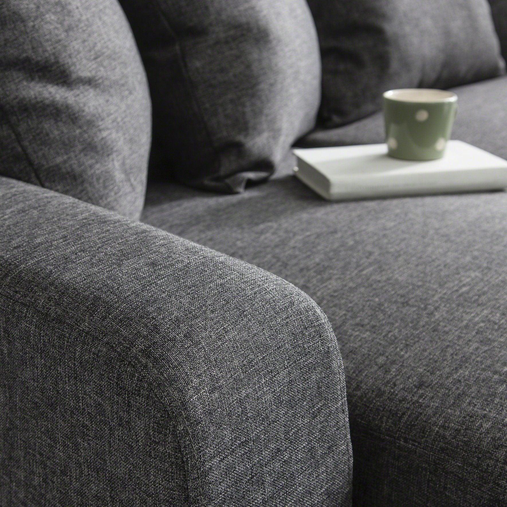 Tracy Corner Sofa - Grey Linen with Black Legs - Image 5