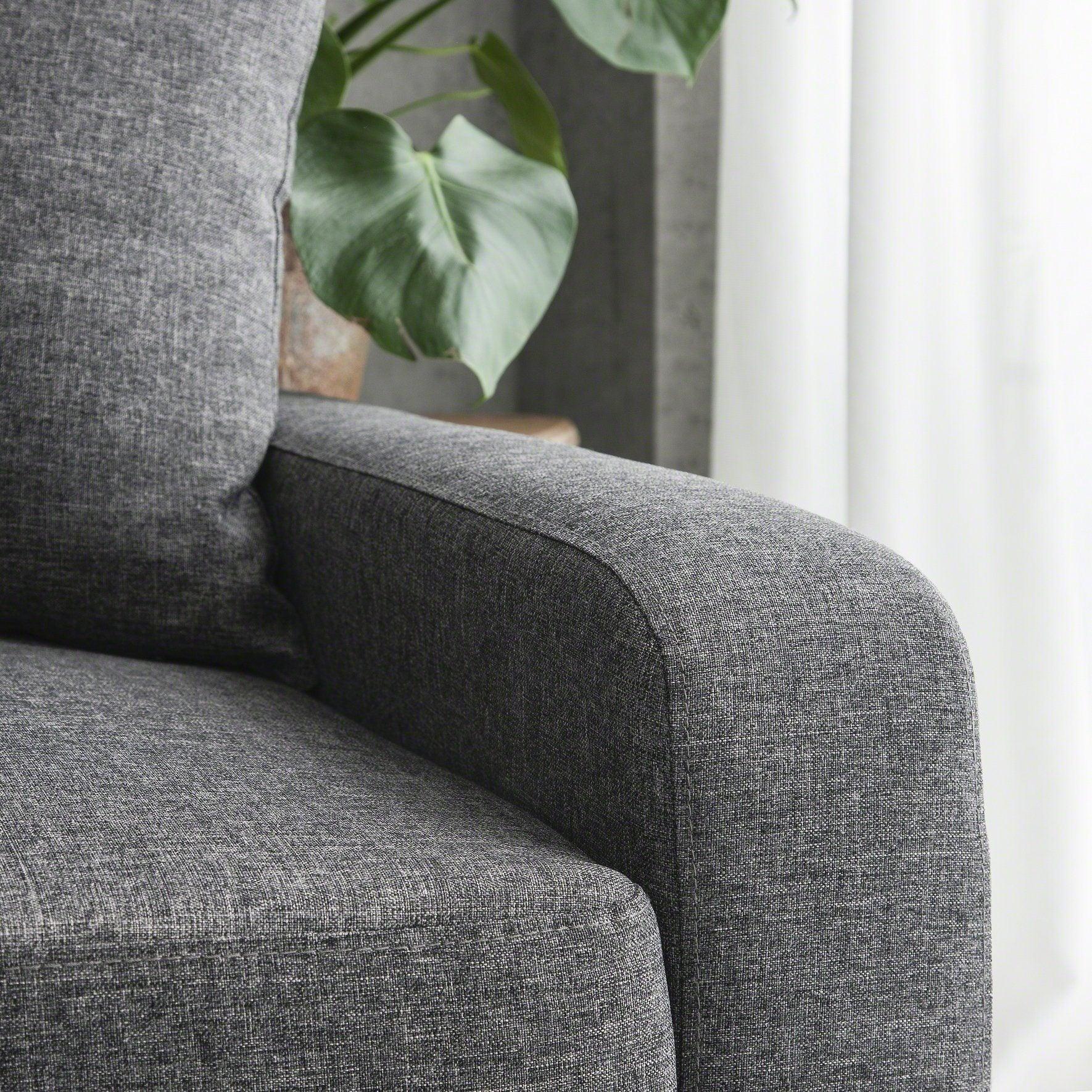 Tracy Corner Sofa - Grey Linen with Black Legs - Image 7