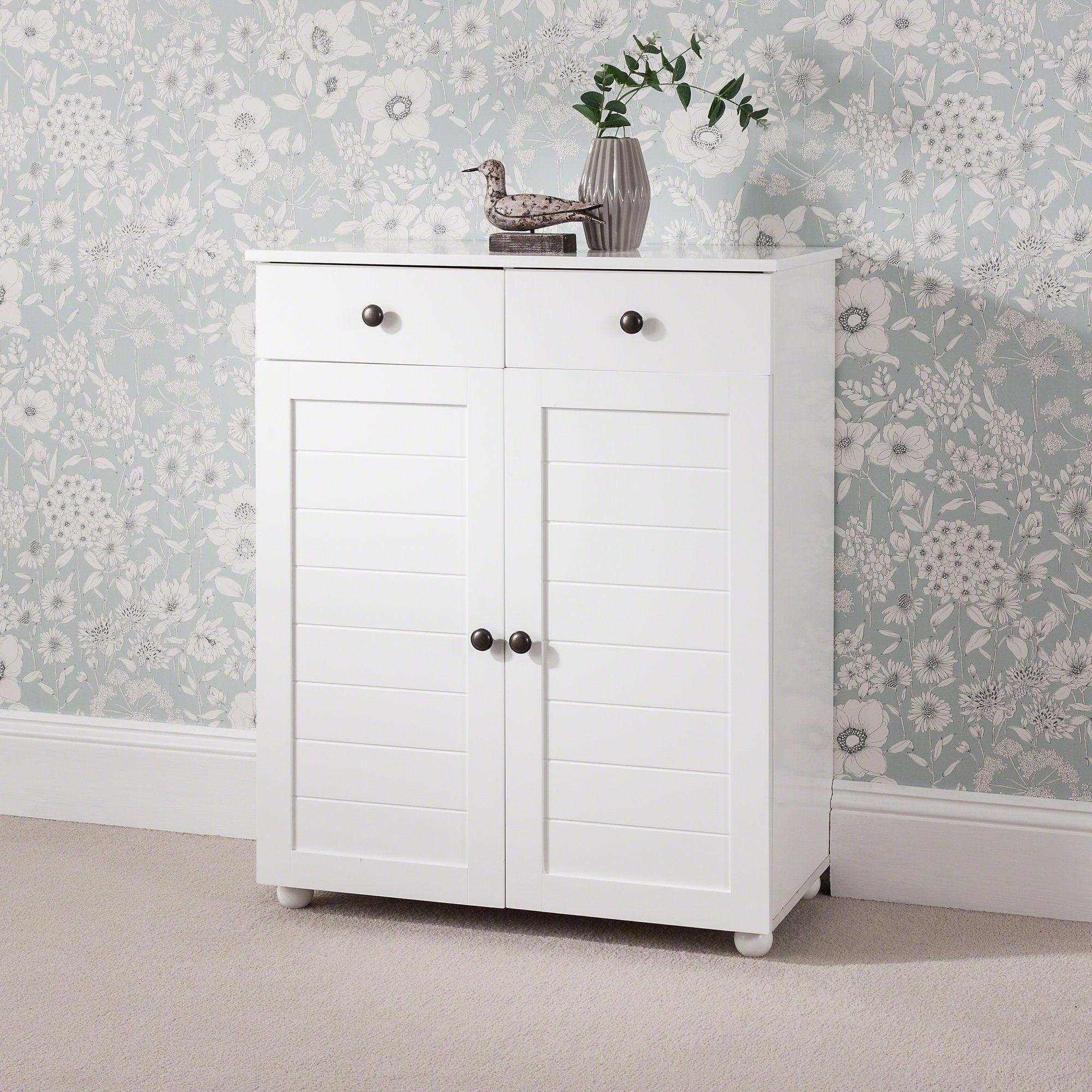 Ascot Shoe Cabinet - White Storage Cupboard - Image 6