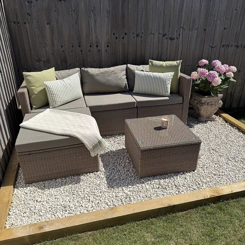 Weston 4 Seater Rattan Garden Corner Sofa Set - Natural Weave - Image 6